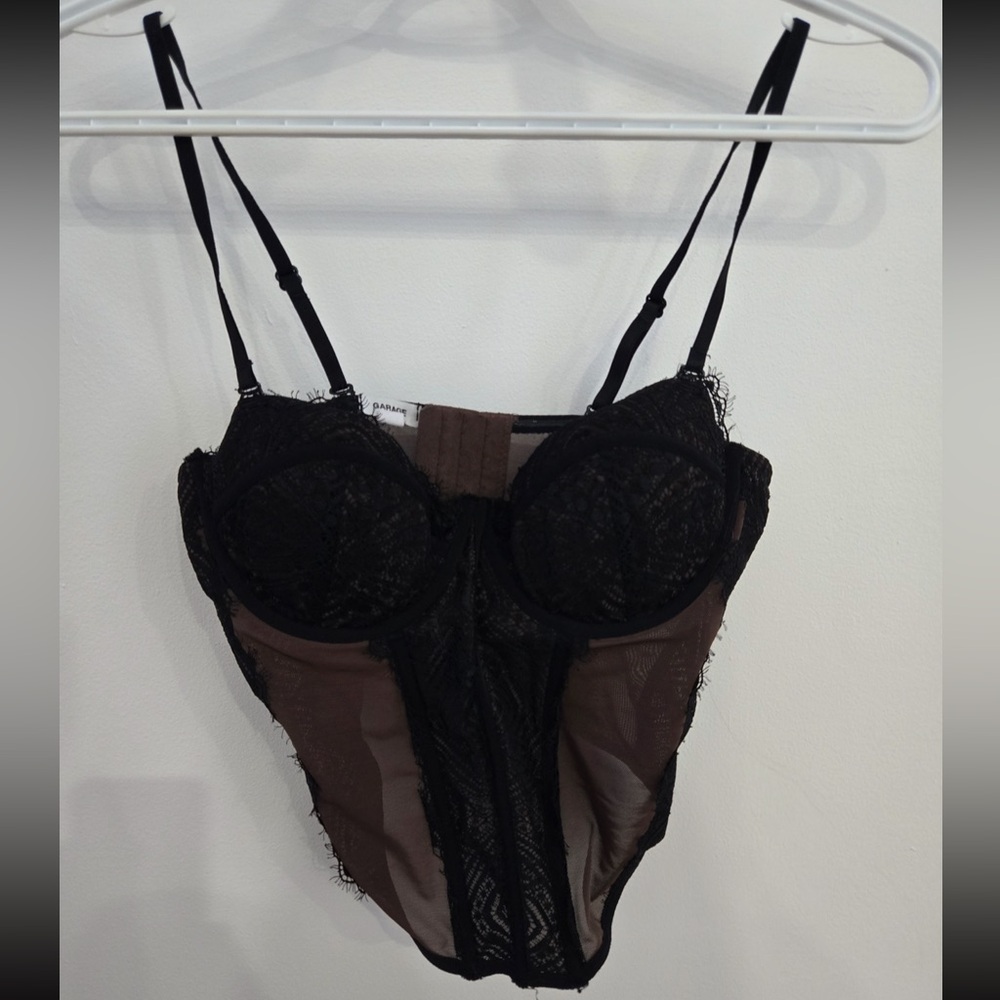 Garage Black and Brown Lace Bodysuit